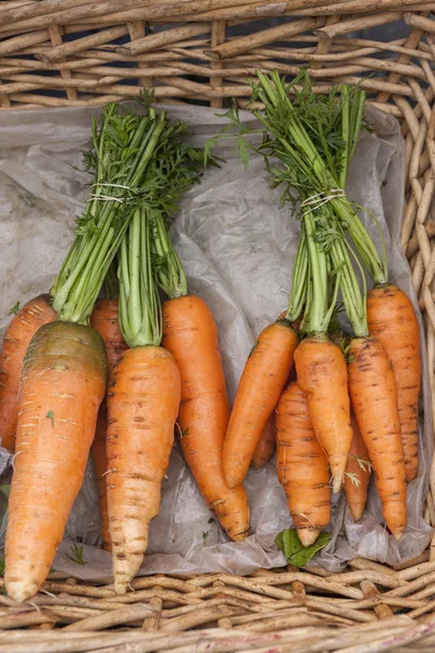 Carrots in a basket. — Stock Photo, Image