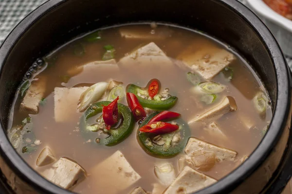 Macro image of Denjang soup. — Stock Photo, Image