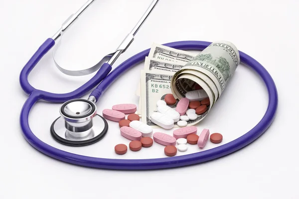 Concept of high cost of pills. — Stock Photo, Image