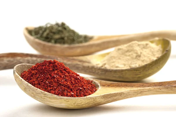 Red pepper powder and others. — Stock Photo, Image