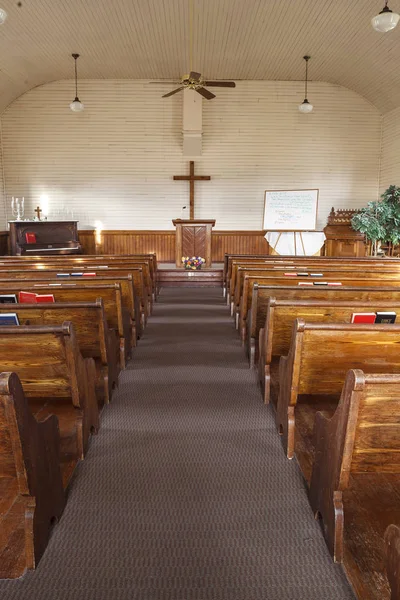 Aisle of old country church. — Stock Photo, Image