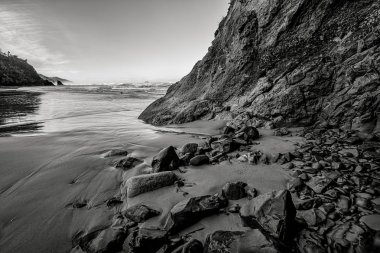 Manzara okyanus görünümünün B&W.