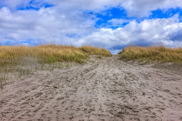 Caminho de praia leva a uma colina . — Fotografia de Stock