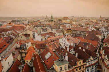 Çek Cumhuriyeti Prag günbatımı üzerinde
