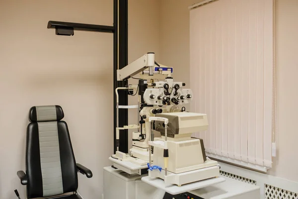 Ophthalmology clinic equipment Slit lamp examination.