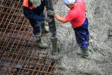İnşaatçılar inşaat şantiye: fo için beton dökme