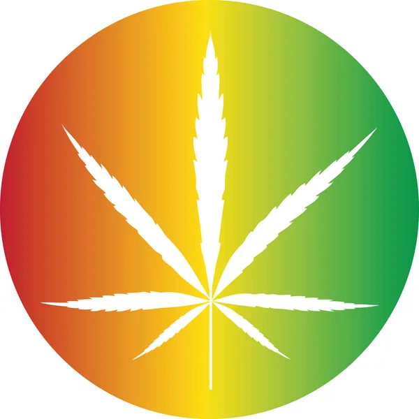 Botón de color cannabis — Vector de stock