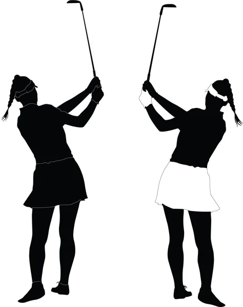 Vrouw golfspeler — Stockvector