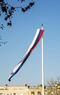 Sırp bayrağı mast uçar