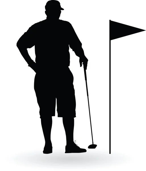 Golf gracz sylwetka — Wektor stockowy