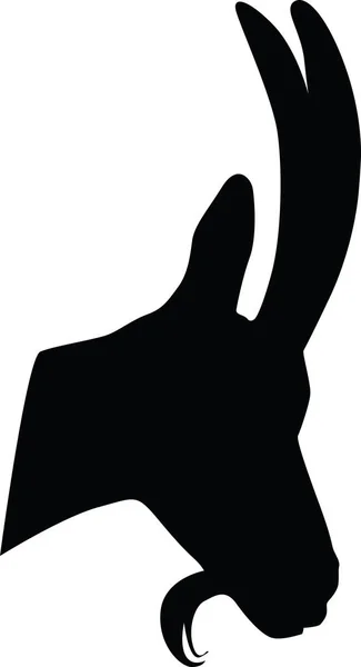 Chamois portrait silhouette — Stok Vektör