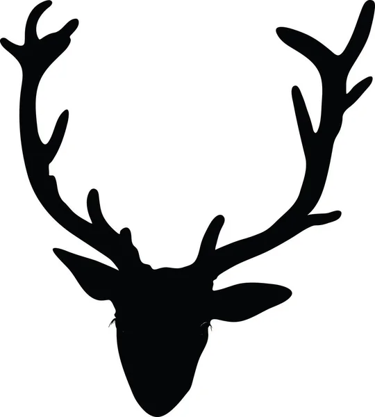 Deer head silhouette — Stock Vector