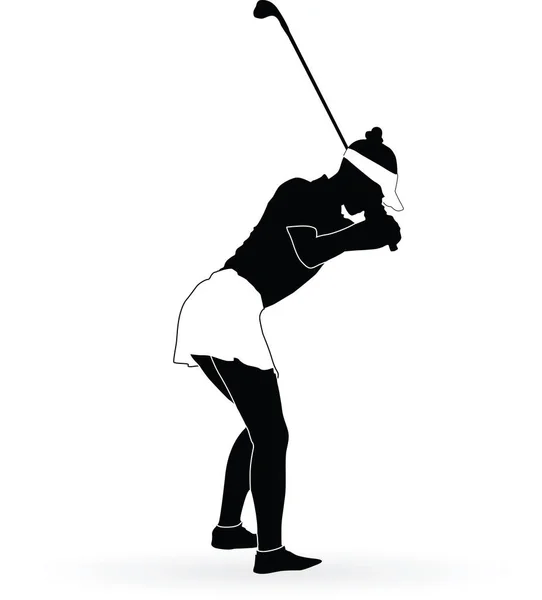 Mulher jogador de golfe —  Vetores de Stock