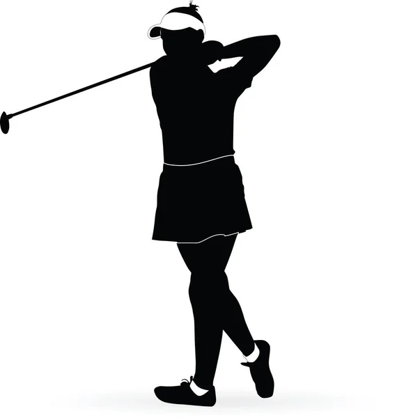 Vrouw golfspeler — Stockvector