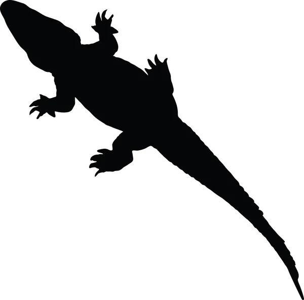 Alligator-Vektorsilhouette — Stockvektor