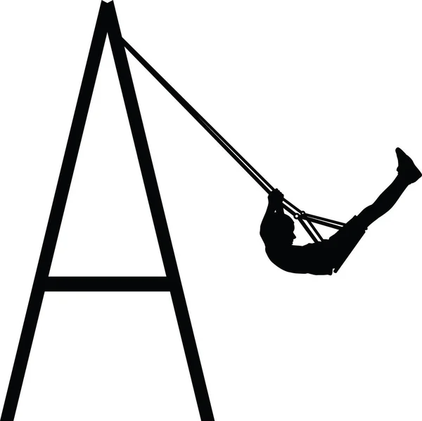 Jongen swingen op schommel — Stockvector