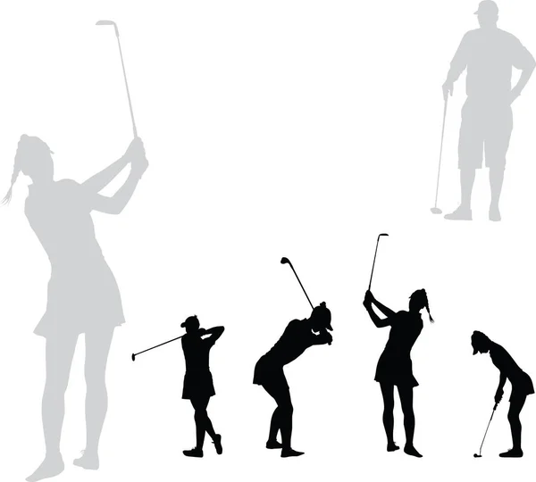 Vrouw golfspeler — Stockvector