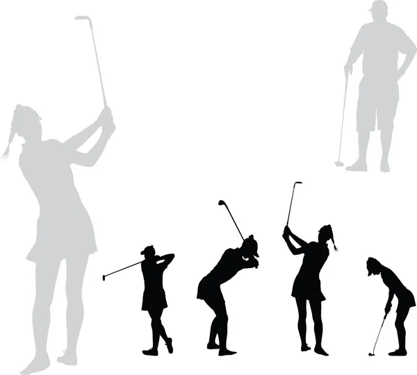 Woman golf player — Stock Vector