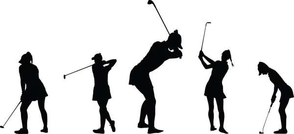 Vrouw golfspeler — Stockvector