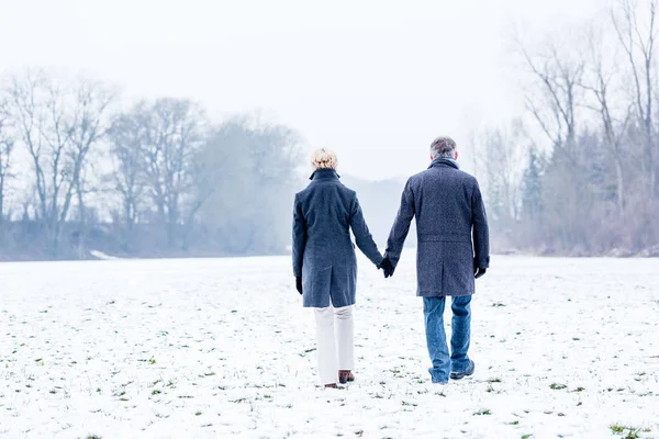 Casal sênior a andar — Fotografia de Stock