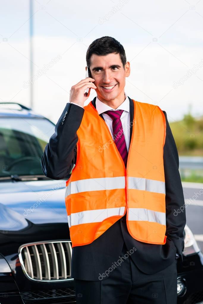 Man with car breakdown