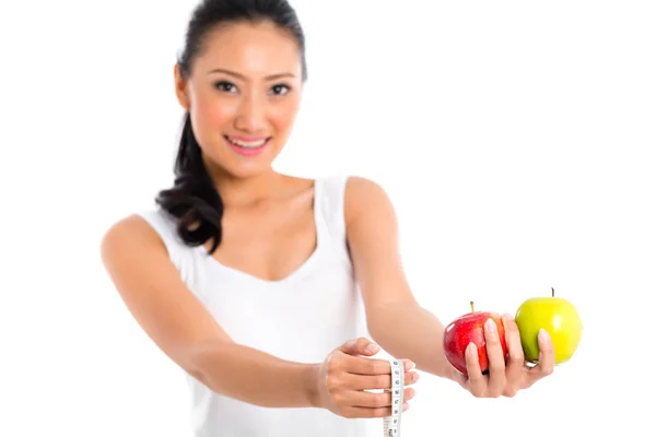 Frau mit Maßband — Stockfoto