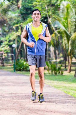 Asya adam Park fitness için koşu