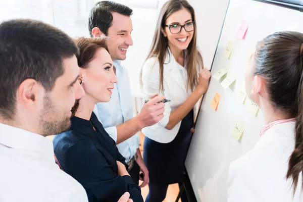 Lluvia de ideas de negocios y planificación de recursos con el equipo —  Fotos de Stock