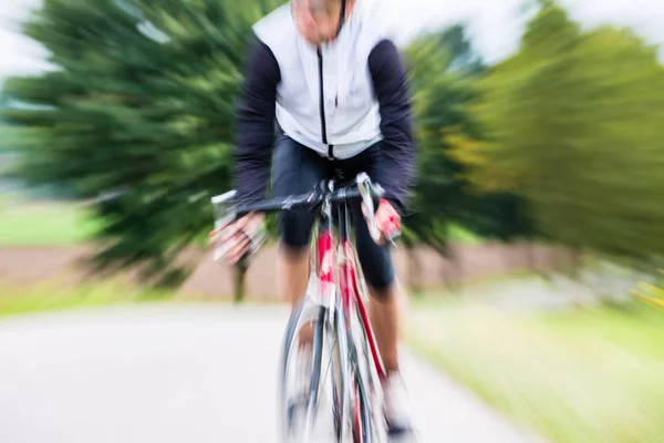 Sport Bicyclist on bike — Stock Photo, Image