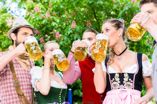 Friend toasting with beer — Stock Photo, Image