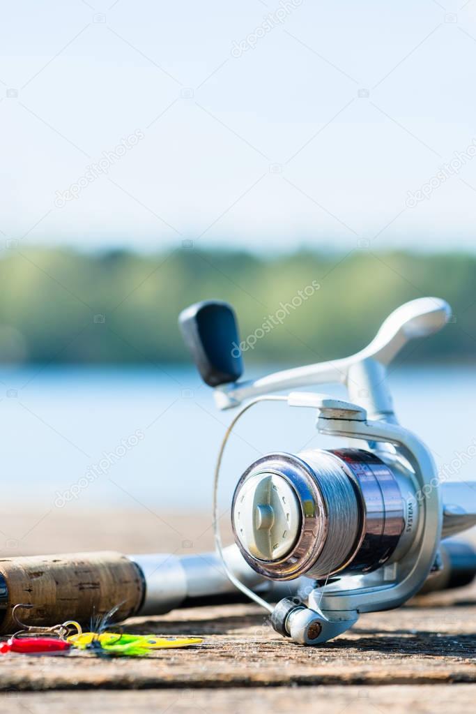 fishing rod on jetty 