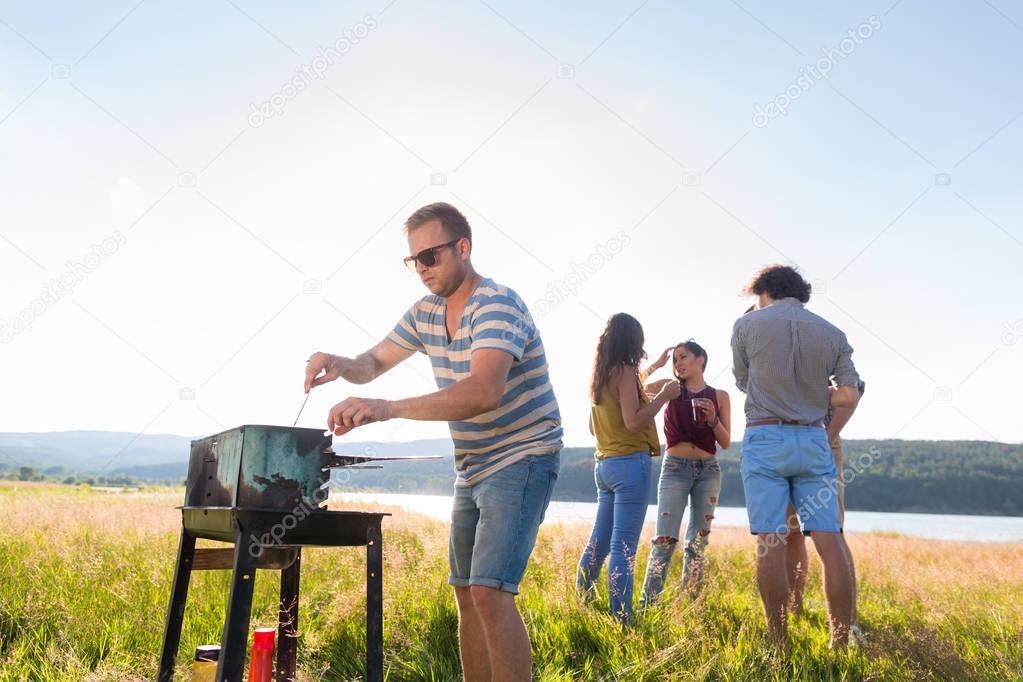 people having summer barbecue
