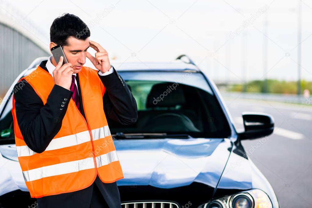 Man with car breakdown 