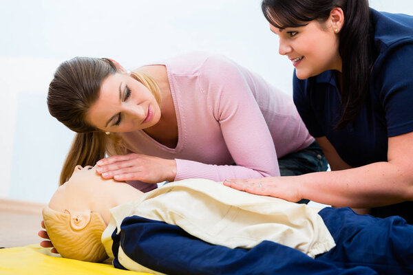 Group of women in first aid class