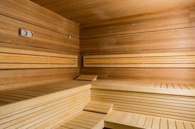 Boş bir modern sauna otelde veya bir spa ve wel iç