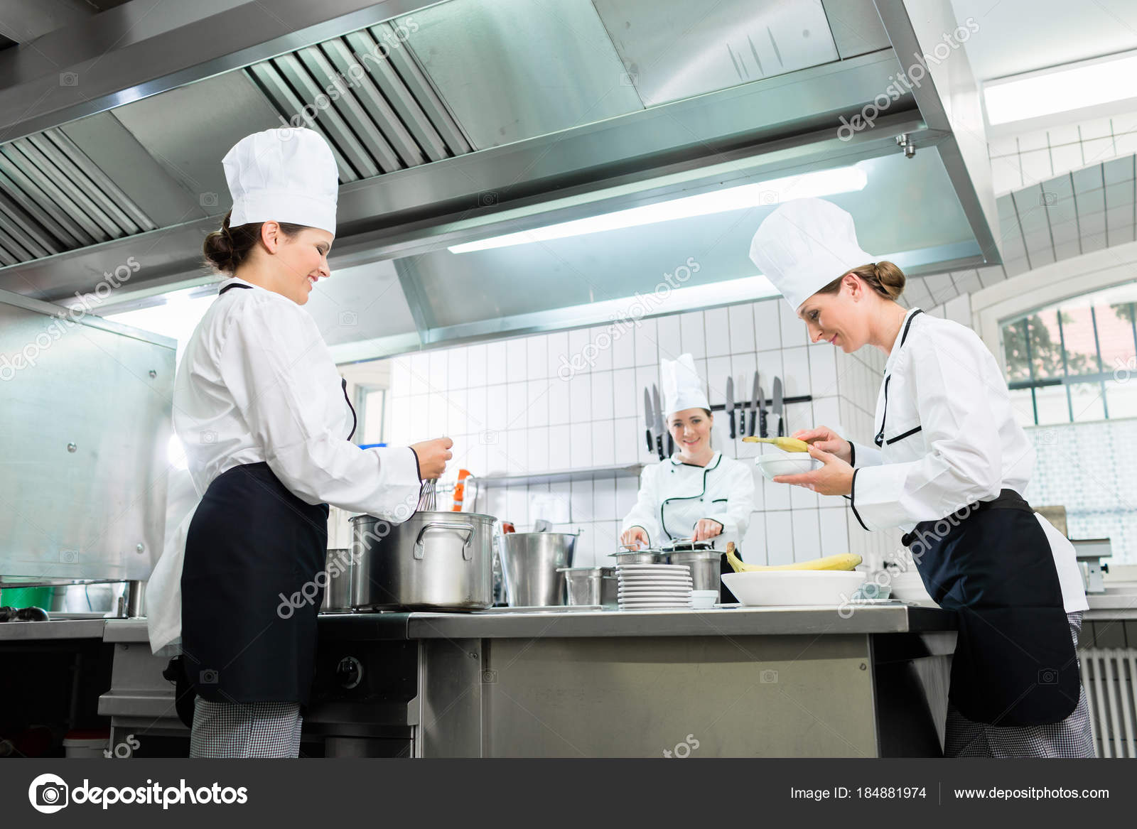 Depositphotos 184881974 Stock Photo Kitchen Brigade In Catering Kitchen 