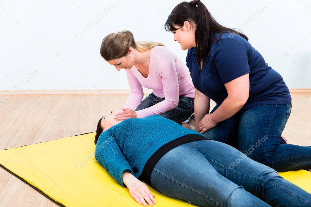 Women in first aid class training