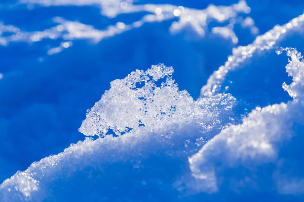 Abstrakt smältande snö bakgrunden med snödrivor — Stockfoto