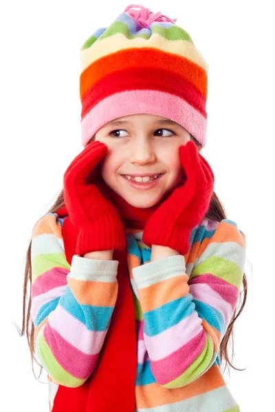 Rozkošný dívka v zimě oblékání — Stock fotografie
