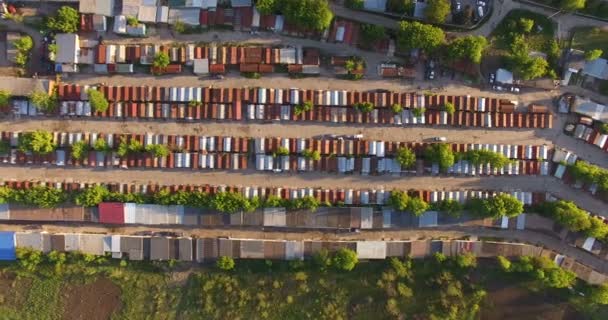 Vista aérea para garagem cooperativa em Kharkov, Ucrânia — Vídeo de Stock