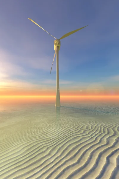 风力涡轮机插图 — 图库照片