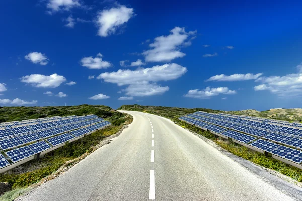 Sustainable energy solar panels — Stock Photo, Image