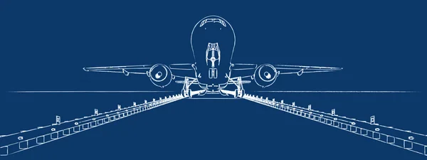 Passagiersvliegtuig, illustratie — Stockfoto
