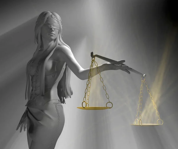 Ilustração Uma Estátua Representando Justiça — Fotografia de Stock