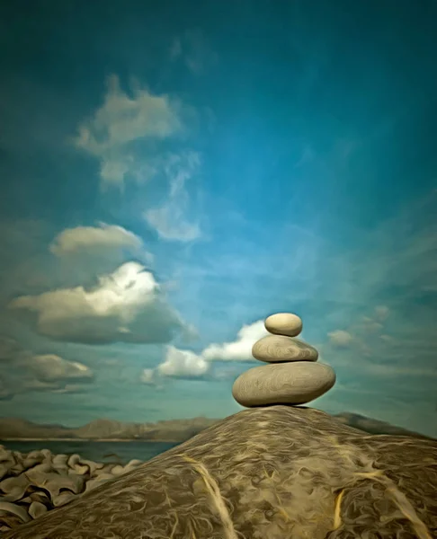 Illustration Zen Stones Concept — Stock Photo, Image