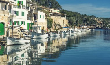 Mallorca, İspanya 'daki Cala figür sahil köyü.