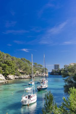 Mallorca, İspanya 'daki Cala figür sahil köyü.