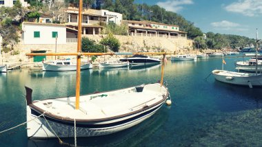 Mallorca, İspanya 'daki Cala figür sahil köyü.