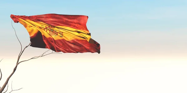 Spanyol Bayrağının Çizimi — Stok fotoğraf