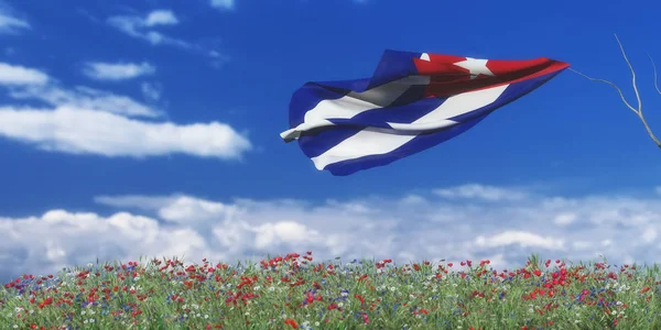 Illustratie Van Vlag Van Cuba — Stockfoto